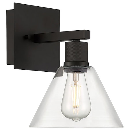 Access Lighting Port Nine Martini, Martini LED Wall Sconce, Matte Black Finish, Clear Glass 63143LEDDLP-MBL/CLR